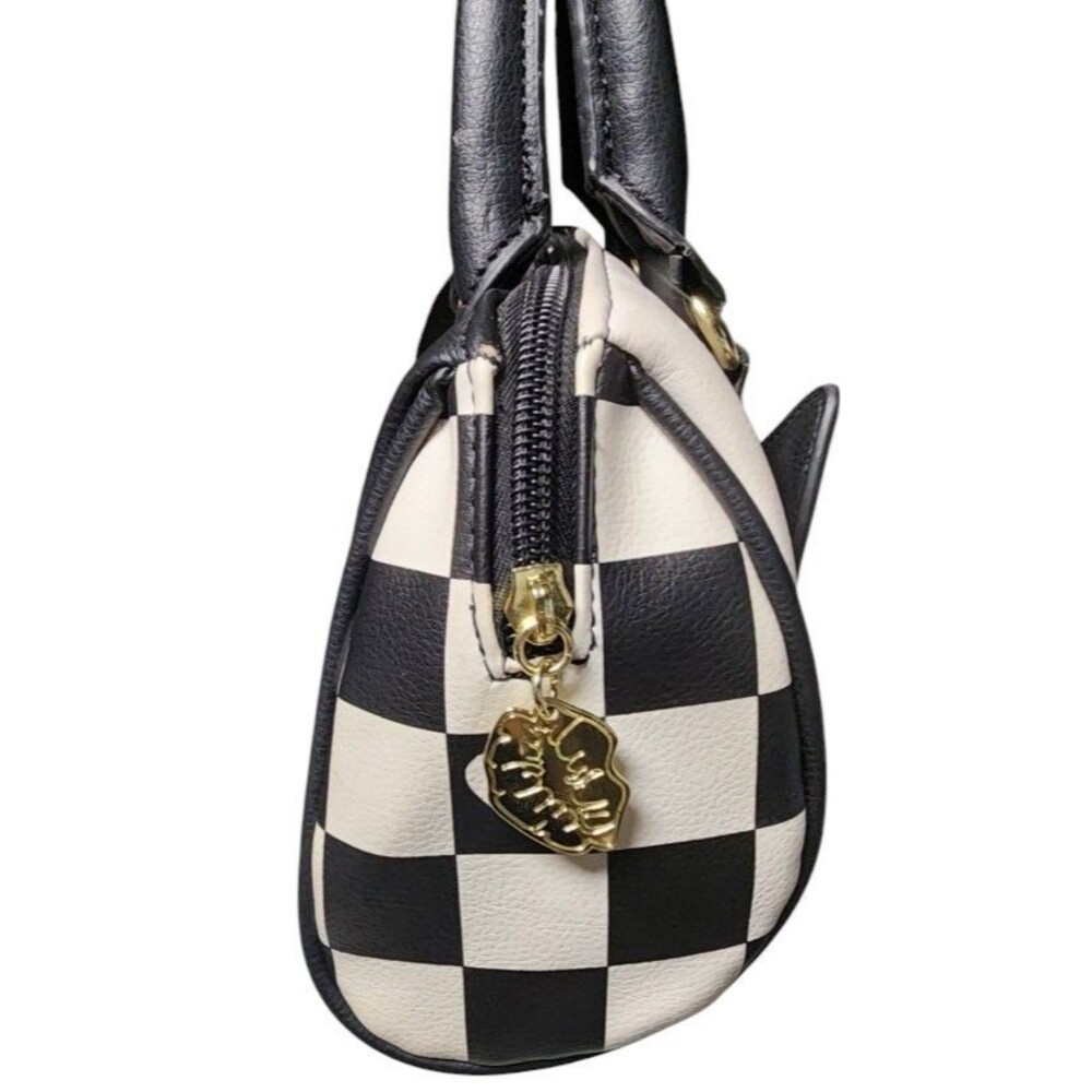 Betsey Johnson Black and White Cat Face Mini Bag - Picture 3 of 9
